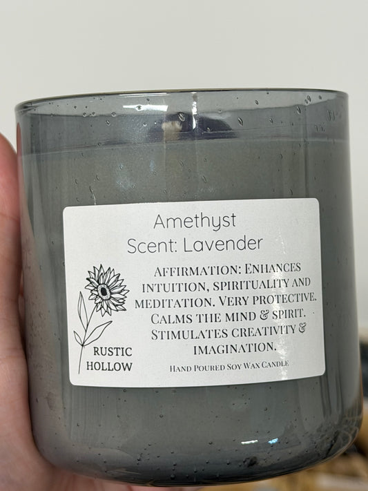 Lavender | Amethyst Crystal Candle