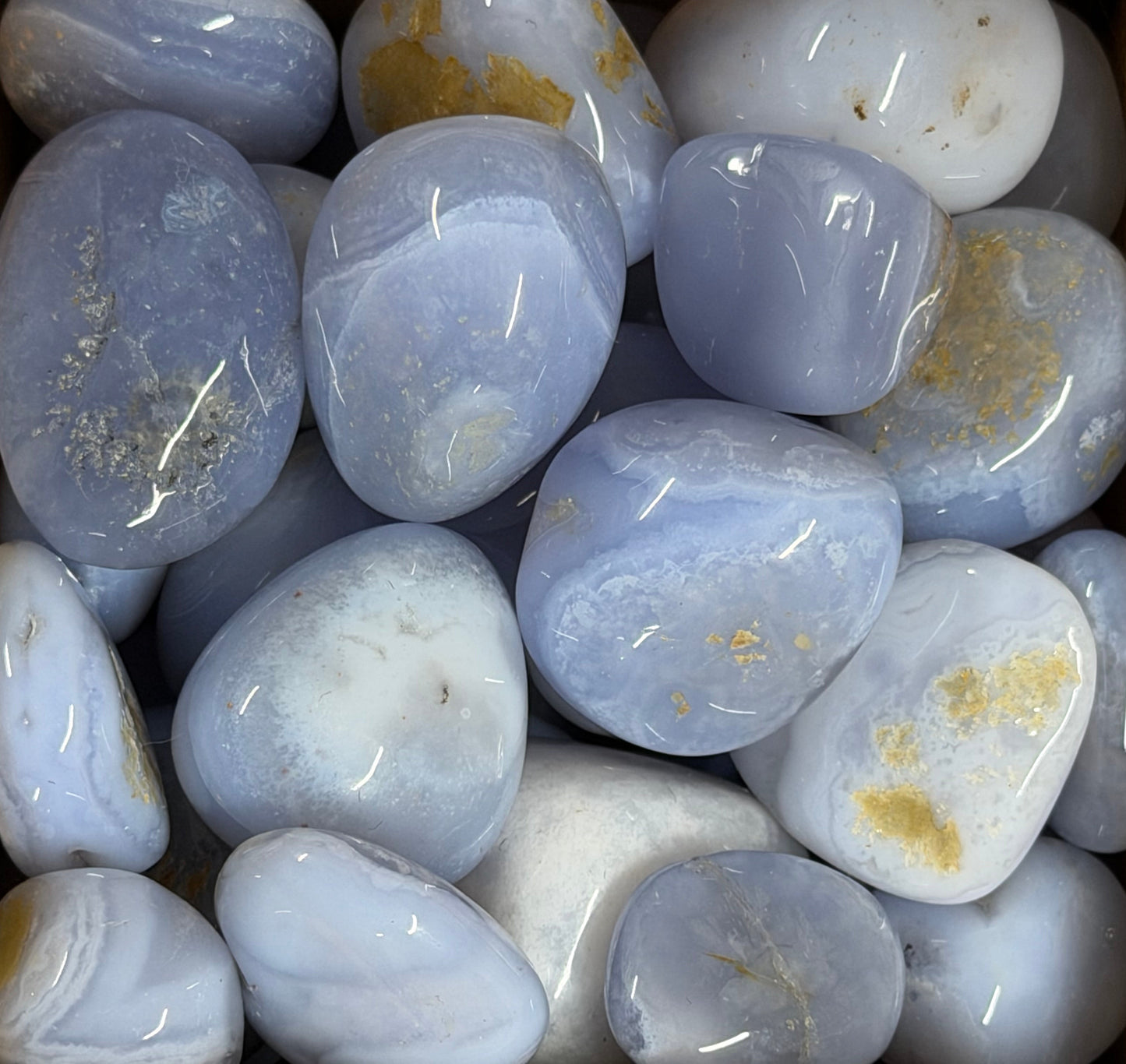 blue lace agate tumbles