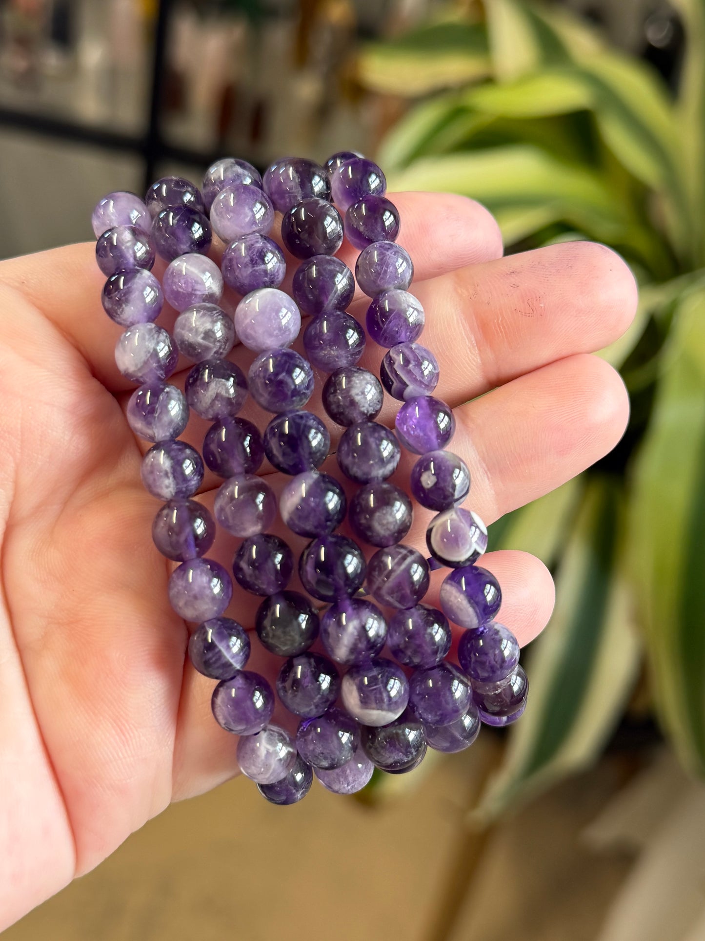chevron amethyst bracelet 8mm