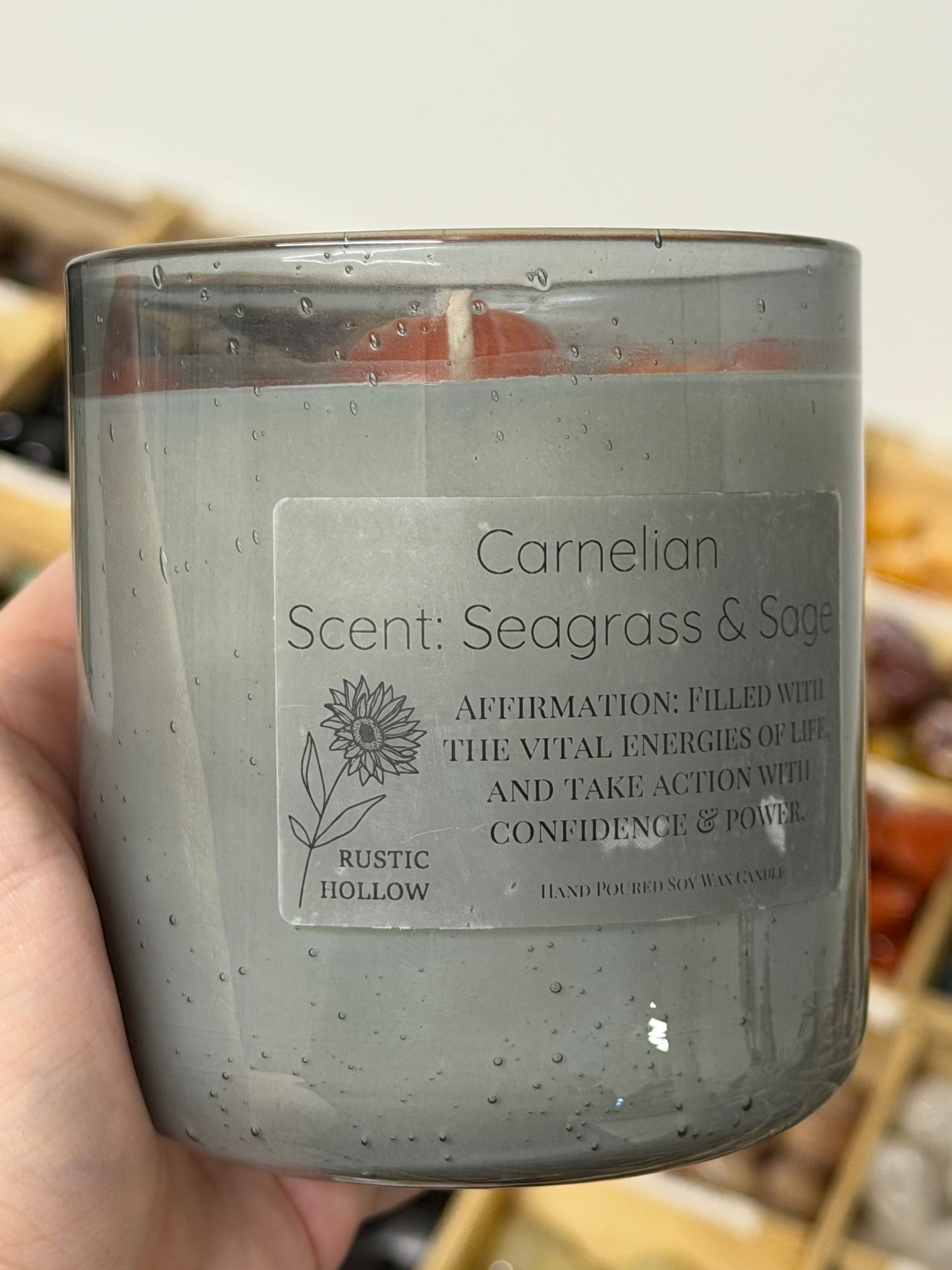 Seagrass & Sage | Carnelian Crystal Candle