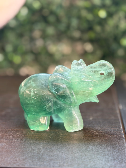 green fluorite elephant