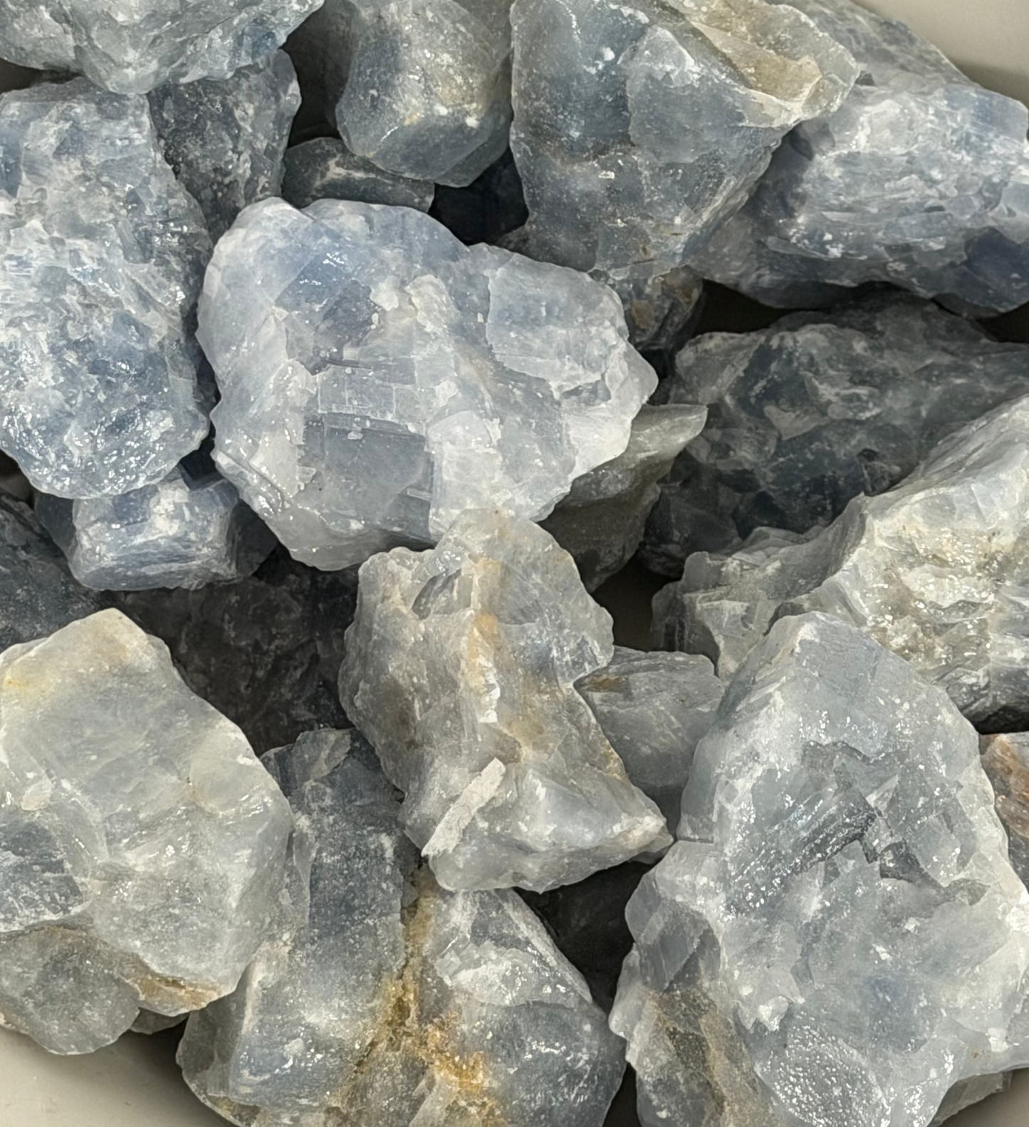 raw blue calcite