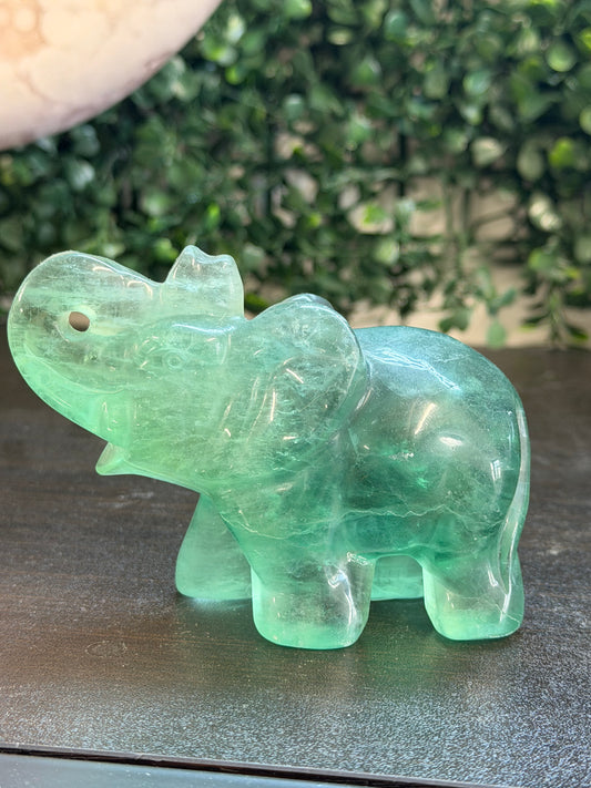 green fluorite elephant