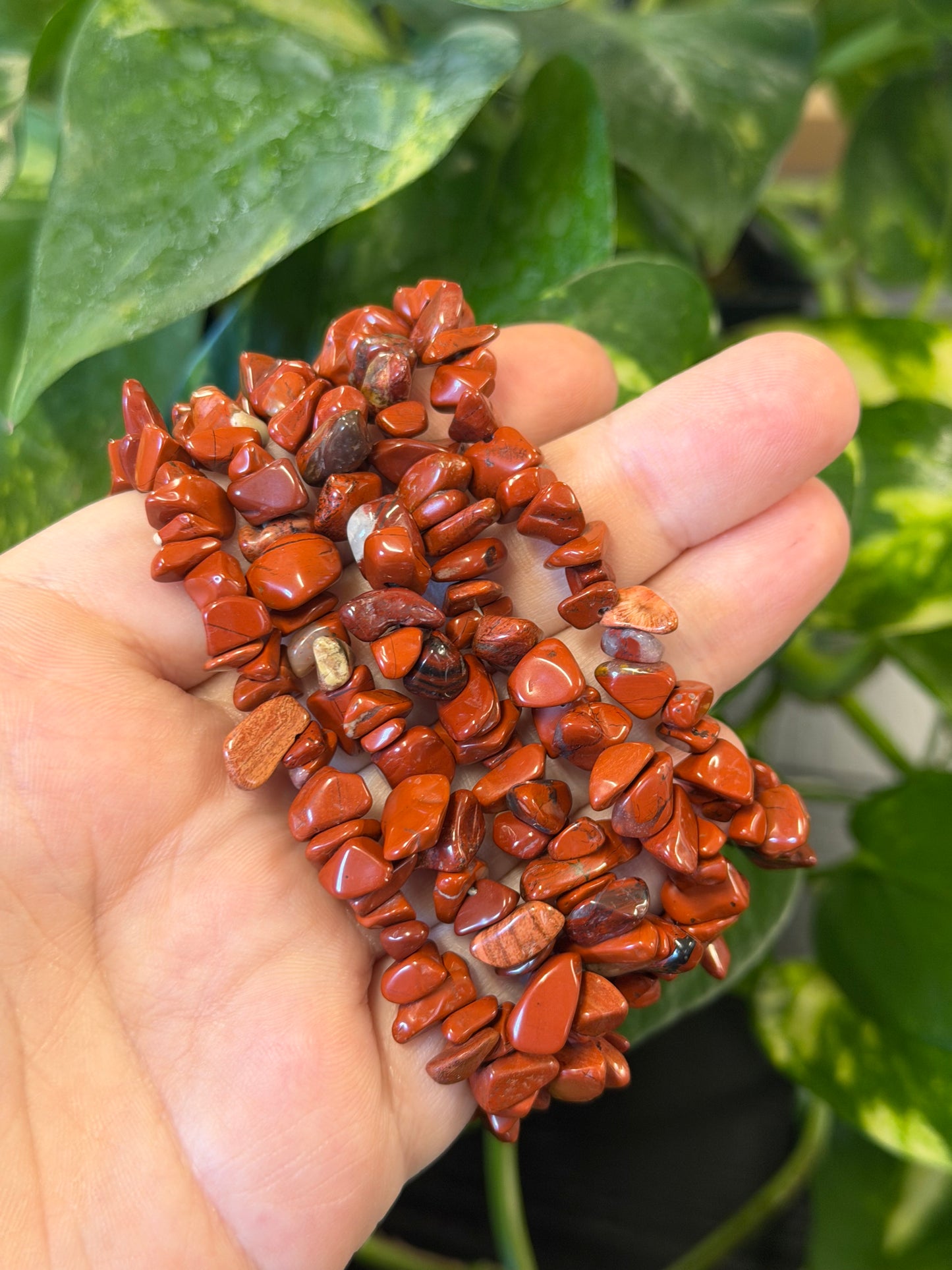 red jasper chip bracelet