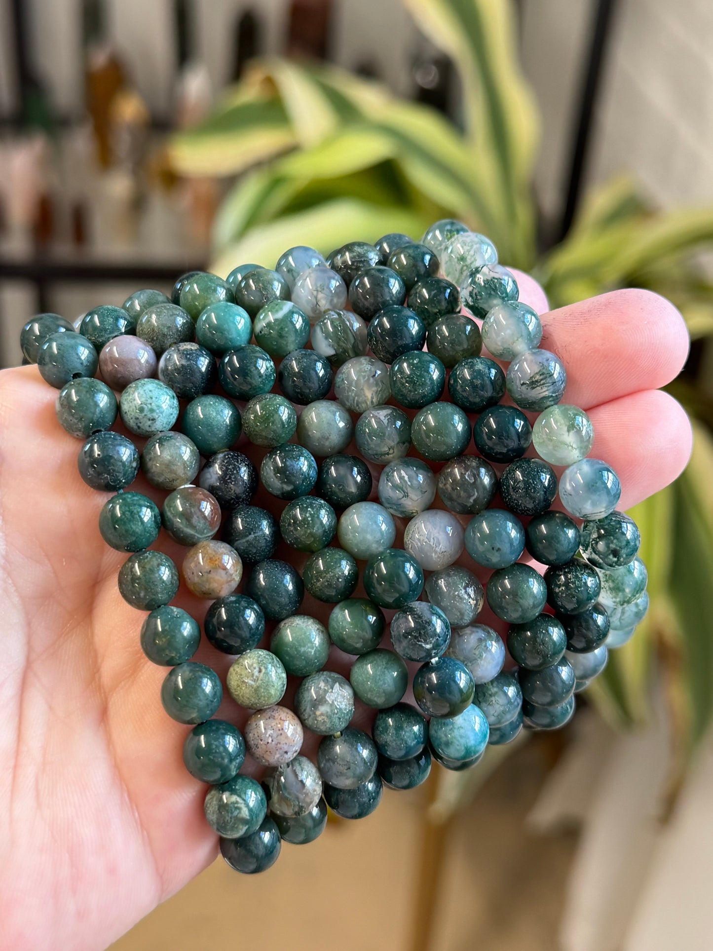 moss agate bracelet 8mm