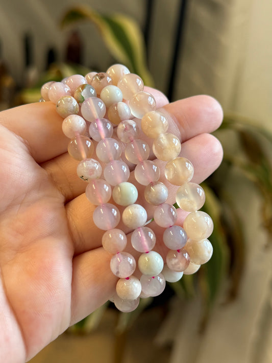 flower agate bracelet 8mm