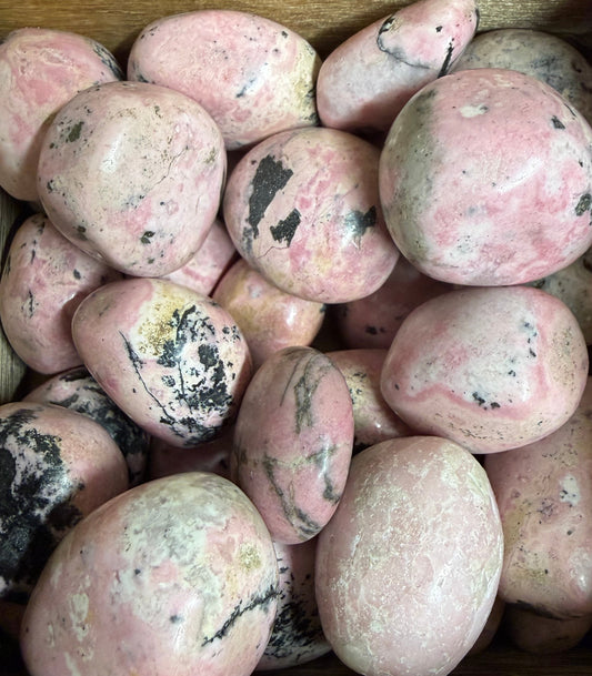 peruvian pink rhodonite tumbles