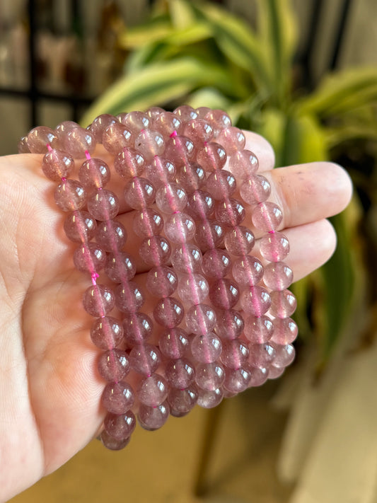 strawberry quartz bracelet 8mm