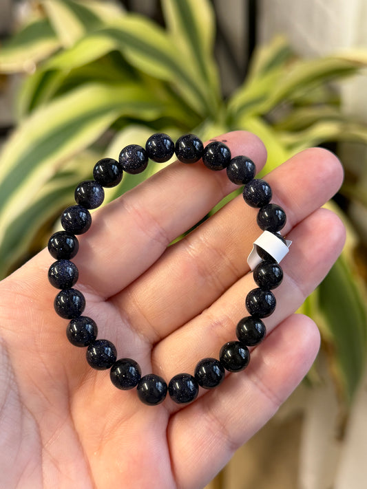 blue goldstone bracelet 8mm
