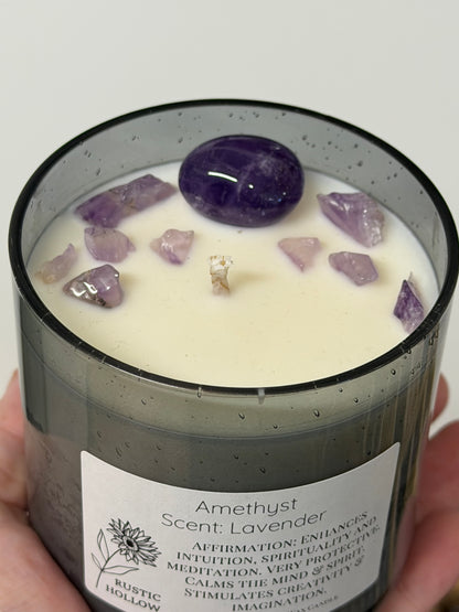 Lavender | Amethyst Crystal Candle