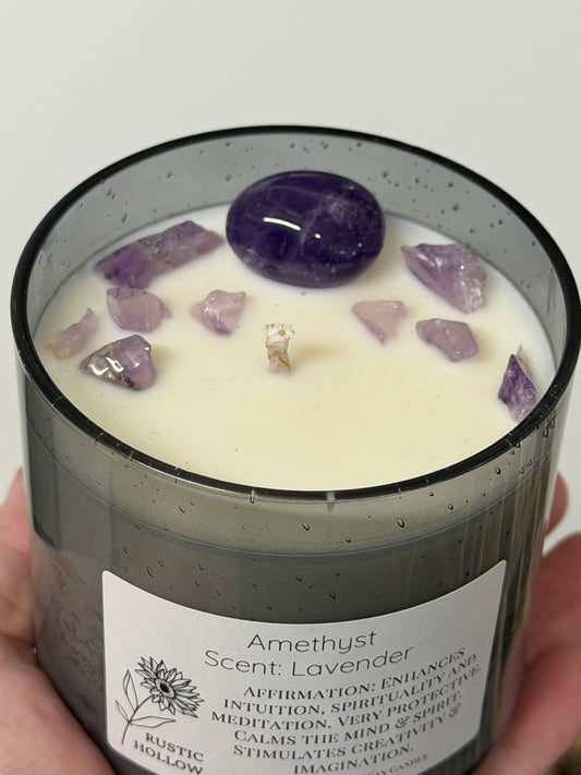 Lavender | Amethyst Crystal Candle