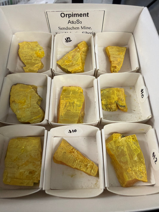 orpiment from senduchen mine, siberia russia