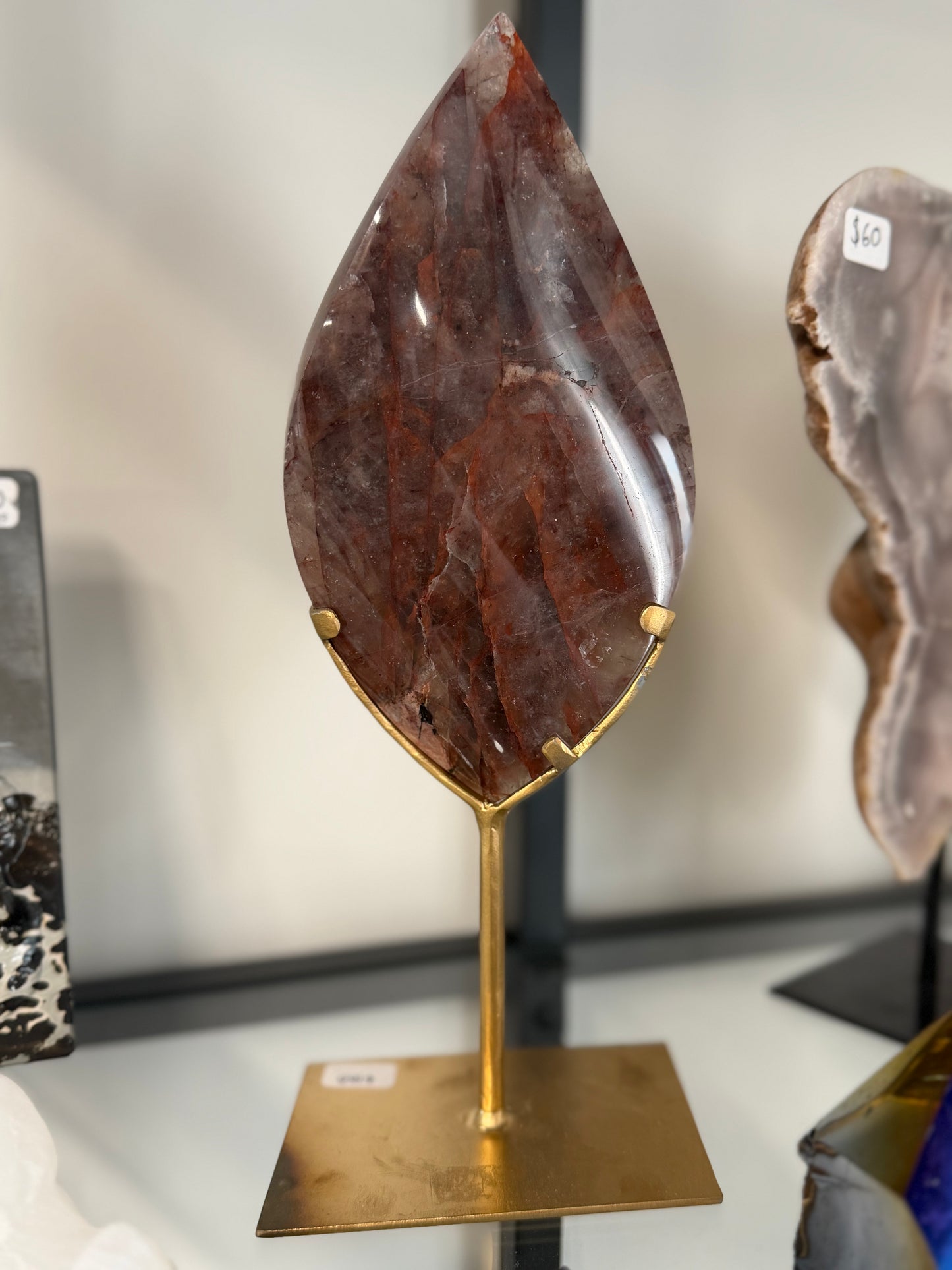 fire quartz flame on stand