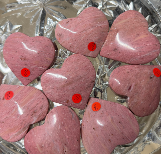 pink petrified wood hearts