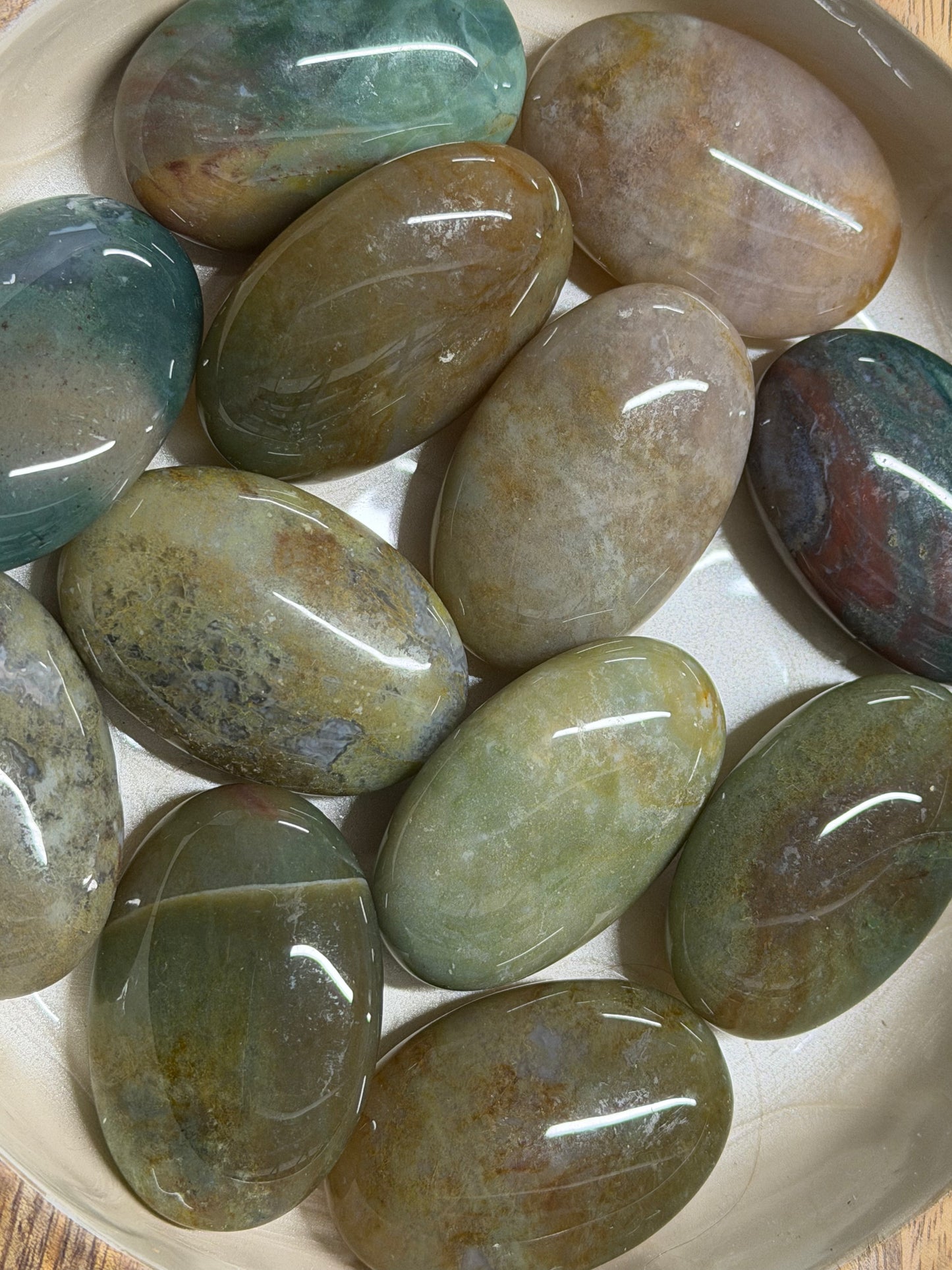 moss agate pebbles