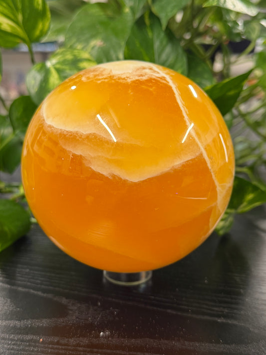 juicy XL orange calcite sphere