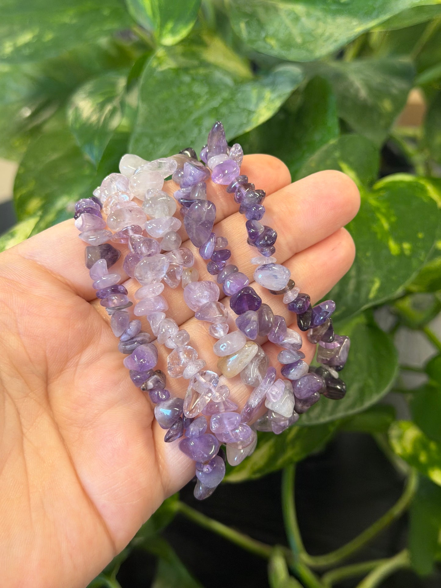 amethyst chip bracelet