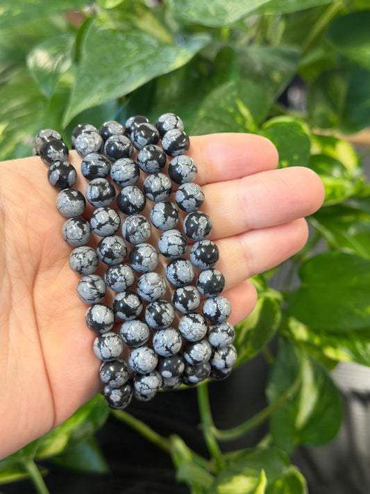 snowflake obsidian bracelet 8mm